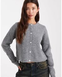 Pieces - – langärmlige strickjacke aus weichem strick - Lyst