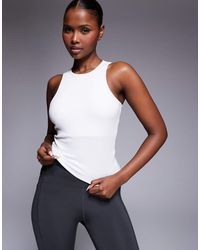 4505 - Rest Day Ultra Soft Modal Rib Racer Vest With Inner Bra And Removeable Padding - Lyst