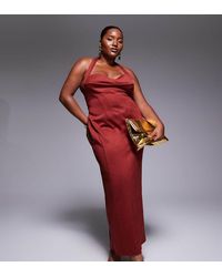 ASOS - Asos Design Curve Structu Corseted Midi Dress - Lyst