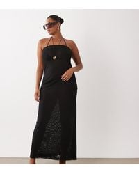 ASOS - Asos Design Curve Sheer Mesh Bandeau Maxi Dress - Lyst