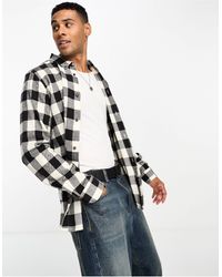 French Connection - Long Sleeve Gingham Check Flannel Shirt - Lyst