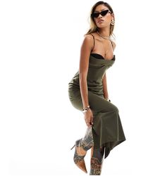 ASOS - Cami Midi Dress With Contrast Bra Detail - Lyst