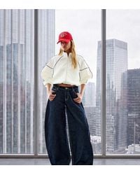 Bershka - Petite High-Waist Barrel Jeans - Lyst
