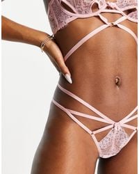 Hunkemöller - Seraphina Strappy Lace Cut Out Thong - Lyst