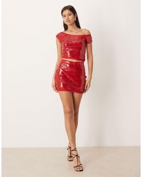 ASOS - Co-Ord Sequin Mesh Mix Mini Skirt - Lyst