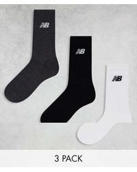 New Balance - Logo Crew Socks 3 Pack - Lyst