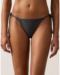 Oysho - Medium-Coverage Bleached Effect Jacquard Tie Bikini Briefs - Lyst