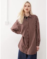 Collusion - Oversized Gestreept Overhemd - Lyst