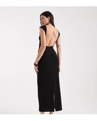 Noisy May - Ruche Detail Blackless Midaxi Dress - Lyst