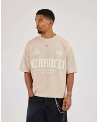 CERNUCCI - Boxy Waffle Contrast Print T-Shirt - Lyst