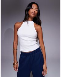 ASOS - Rib Racer Neck Top - Lyst