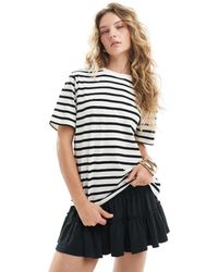 Brave Soul - Gestreept T-Shirt Met Ronde Hals - Lyst