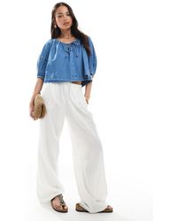 ASOS - Lightweight Denim Top With Tie Front - Lyst