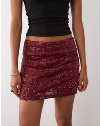 ASOS - Mini-jupe drapée à sequins - baie - Lyst