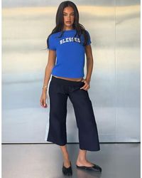 Tiger Mist - X Jessica Bader 'bless' Graphic Fitted Baby Tee - Lyst
