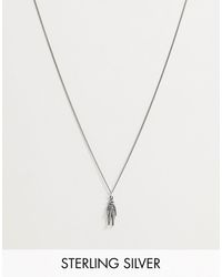 ASOS – Halskette aus Sterlingsilber mit Astronauten-Anhänger - Mettallic