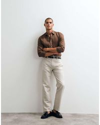 ASOS - Tailored Linen Rich Straight Leg Trousers - Lyst