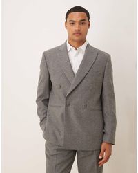 ASOS - Regular Double Breasted Wool Blend Suit Jacket - Lyst