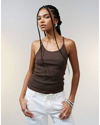 ASOS - Strap Detail Scoop Neck Vest - Lyst