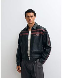 ASOS - Faux Leather Boxy Oversized Motocross Jacket - Lyst