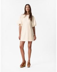 & Other Stories - Mini Dress With Puff Sleeves And Tie-back Belt - Lyst