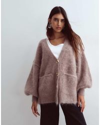 ARRANGE - Premium Oversized Mohair Rich Cardigan - Lyst