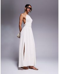 River Island - – gesmoktes neckholder-maxikleid - Lyst