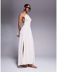 River Island - – gesmoktes neckholder-maxikleid - Lyst