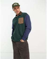 Abercrombie & Fitch - Polo stile rugby oversize colorblock scuro - Lyst