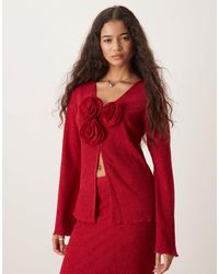 Pretty Lavish - Evalina - top d'ensemble effet froissé avec grosses fleurs - Lyst