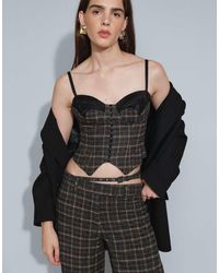 AFRM - Aura Korsettop Van Wolmix Met Kant En Haak-En-Oogsluiting Als Co-Ord Set - Lyst