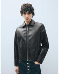 Bershka - Boxy Faux Leather Jacket - Lyst