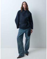 ASOS - Low Belt Short Trench Coat With Wool - Lyst
