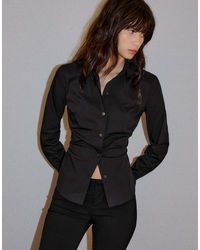 Bershka - Fitted Long-sleeved Shirt - Lyst