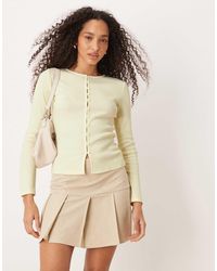 ASOS - Compact Mini Rib Button Through Top - Lyst