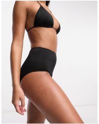 New Look - Slip bikini a vita alta neri - Lyst