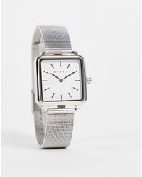 Bellfield Stainless Steel Mesh Watch With Square Dial - Metallic