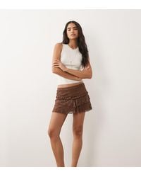 The Frolic - Exclusive Lace Tiered Frill Detail Mini Skirt - Lyst