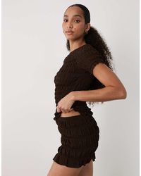 Brave Soul - Co-Ord Ruched Mini Shorts With Ruffle Detail - Lyst