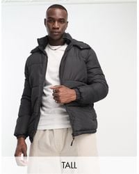 Brave Soul - Tall Puffer Jacket With Hood - Lyst