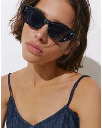 Pull&Bear - Occhiali Da Sole Cat Eye Neri Effetto Tartarugato - Lyst
