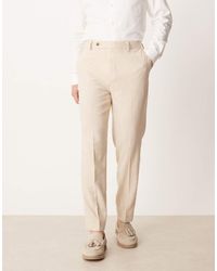 ASOS - Smart Tapered Fit Trousers With Wool - Lyst