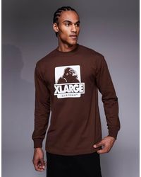 X-Large - T-Shirt Met Lange Mouwen En Grafische Logoprint - Lyst