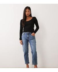 ASOS - Asos Design Petite Slim Fit Mom Jeans - Lyst