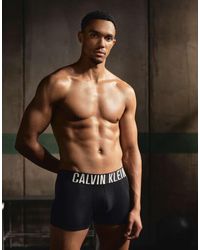 Calvin Klein - Pack De 3 Calzoncillos Negros Con Cinturillas Grises Y Azules Intense Power De - Lyst