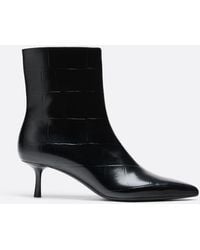 Stradivarius - Croc-effect Kitten Heel Ankle Boots - Lyst