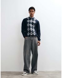 Threadbare - Argyle Knitted Crew Neck Jumper - Lyst