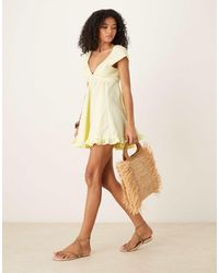 ASOS - Cap Sleeve Sweetheart Neckline Skater Frill Mini Dress - Lyst