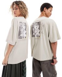 Collusion - Unisex - t-shirt grigia con stampa fotografica di fiori - Lyst
