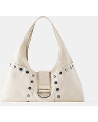 Pull&Bear - Borsa Da Spalla Écru Con Borchie - Lyst